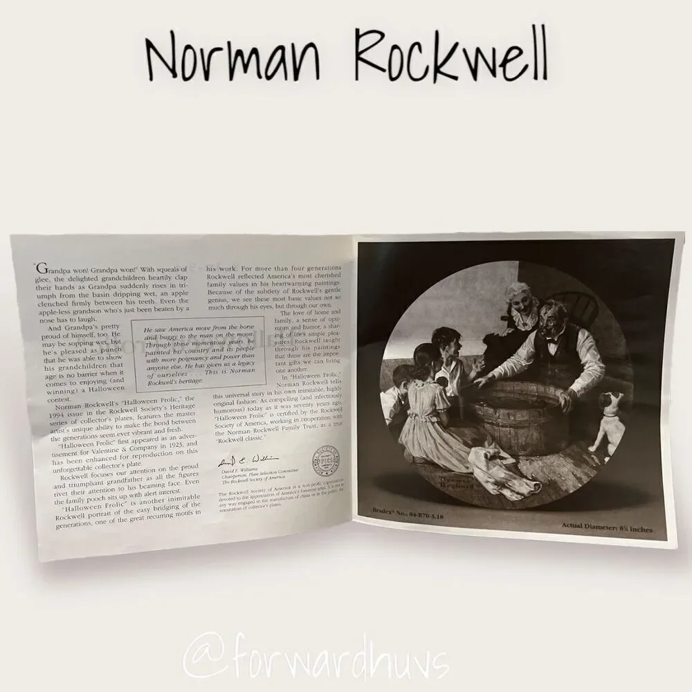 Norman Rockwell Heritage Collection Limited Edition Plate  “The Halloween Frolic